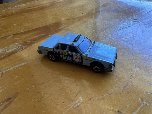 Vintage Toy Mattel Hot Wheels 1983 Blue Police Cruiser Crack-Up Crash-Up Toy Car