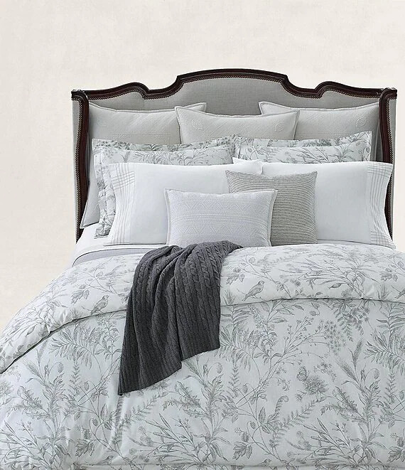 $355 NEW Ralph Lauren Genevieve Floral Duvet Grey FULL QUEEN | eBay