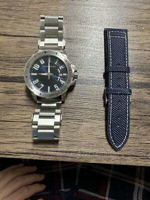Morphic M70 Series Canvas-Overlaid Leather-Band Watch w/Date - MPH7002