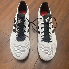Unisex Adidas Boost White and Pink Track Spikes Shoes - Men's 13