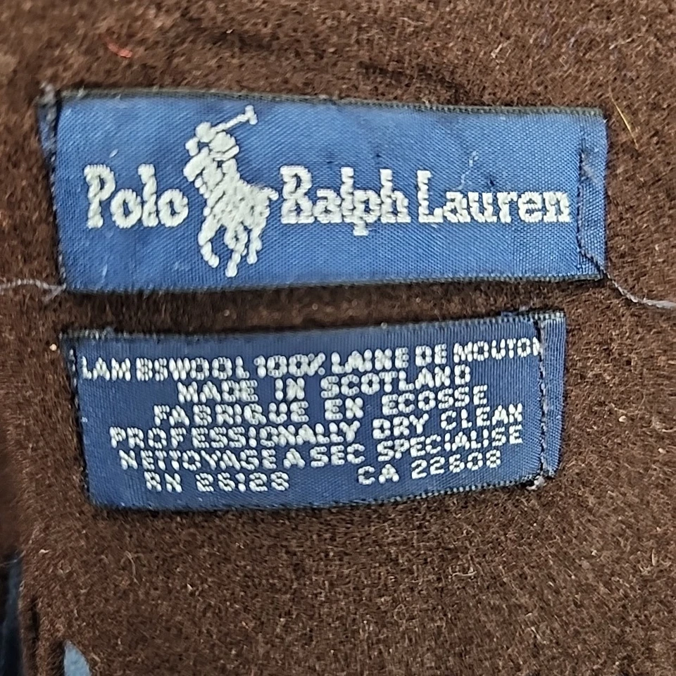Polo Ralph Lauren 100% Lana de Cordero Marrón Chocolate 60" Bufanda Poni Escocia mABX Foto 3 de 3