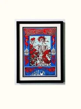 LARGE The Grateful Dead 1960's Art Nouveau Framed & Mated Concert Poster 24 x18