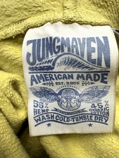 Jungmaven - Newport Zip Hoodie Unisex S " New" w/tags - Light Green/Yellow