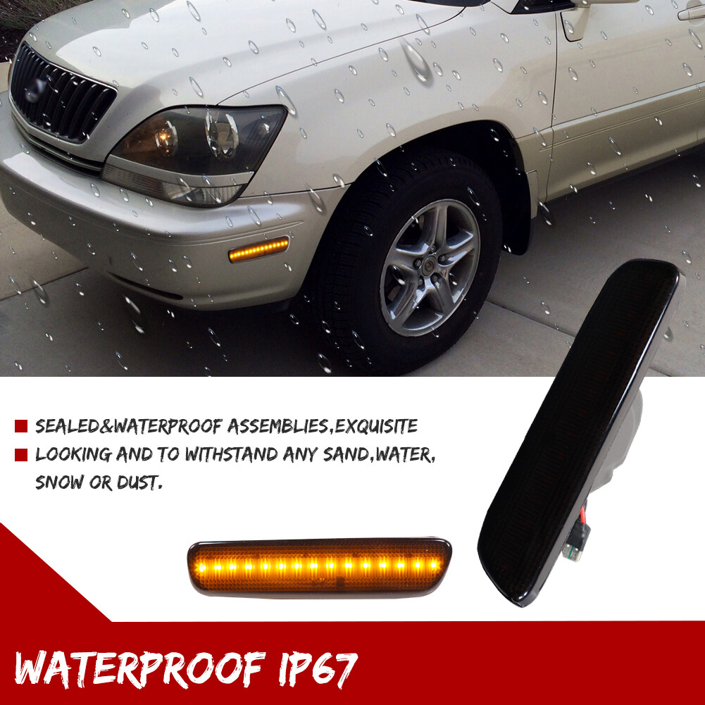 Amber LED Side Marker Signal Parking Light Pair Set for 9903 Toyota