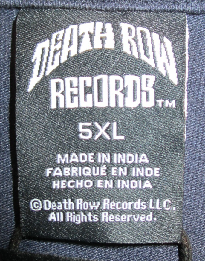 FILA Camicia uomo blu scuro nuova con etichette Death Row Records Snoop Dogg grafica 5XL HIP HOP RAP