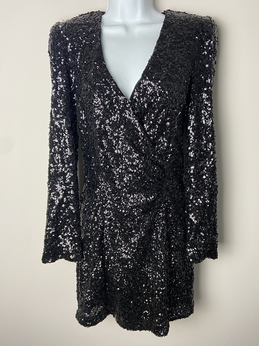 black sequin dress express Long One Shoulder Sequin Leg Slit Dress by LaDivine CH077 – The Dress Outlet main image 1