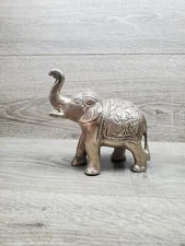 Feng Shui 6" Gray Silver Elephant Statue Lucky Figurine Gift Home Decor