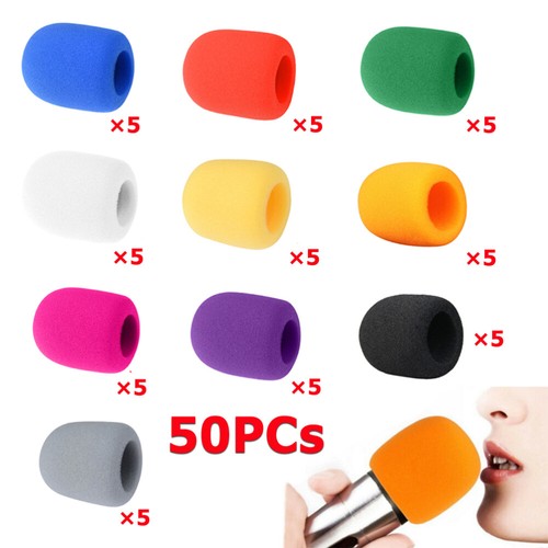 50 Pack Handheld Microphone Windshield Wind Shield Sponge Foam Cover Thicken - Picture 1 of 5