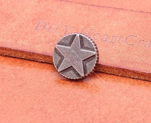 30 piezas Conchos de remache de tachón de cuero estrella grabada para cinturón sombrero artesanal - Imagen 2 de 7