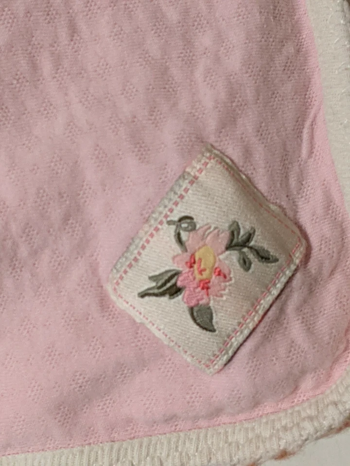 Manta Bebé Laura Ashley Niñas Rosas Reversible Rosa Blanco Floral Foto 3 de 4