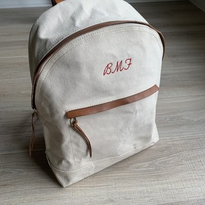 cream canvas backpack