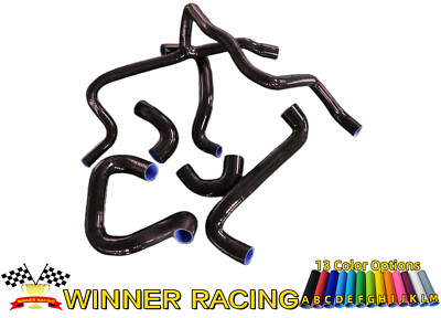 Silicone Radiator&Heater Hose Fit BMW E30 M20 320i/325i With A/C 1989-1992 BLACK