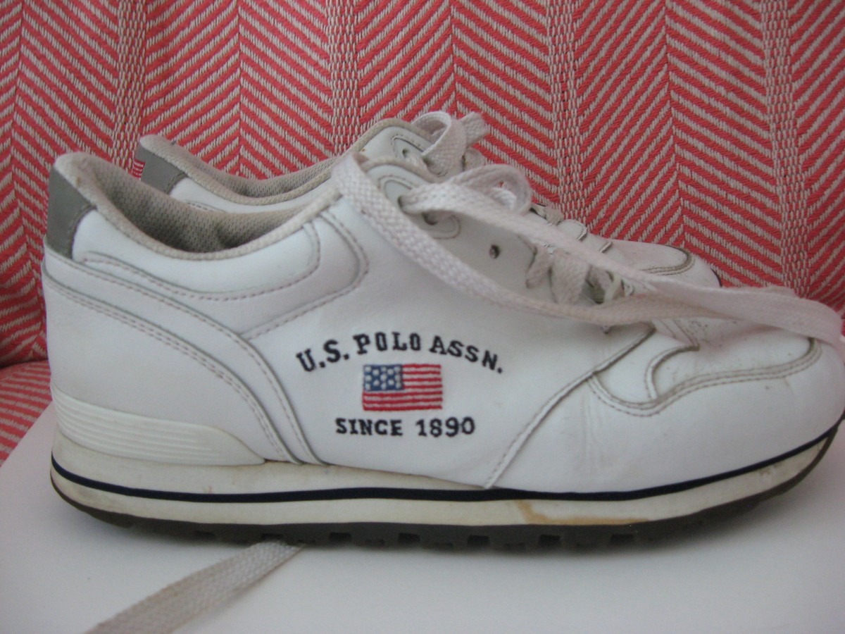 VINTAGE 1980'S US POLO ASSN 1890 SZ RETRO LEATHER SNEAKER TENNIS SHOE