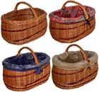 Shopping Basket 50cm Large Wicker Basket WIKLER Car Basket Wicker Fabric Liner Basket