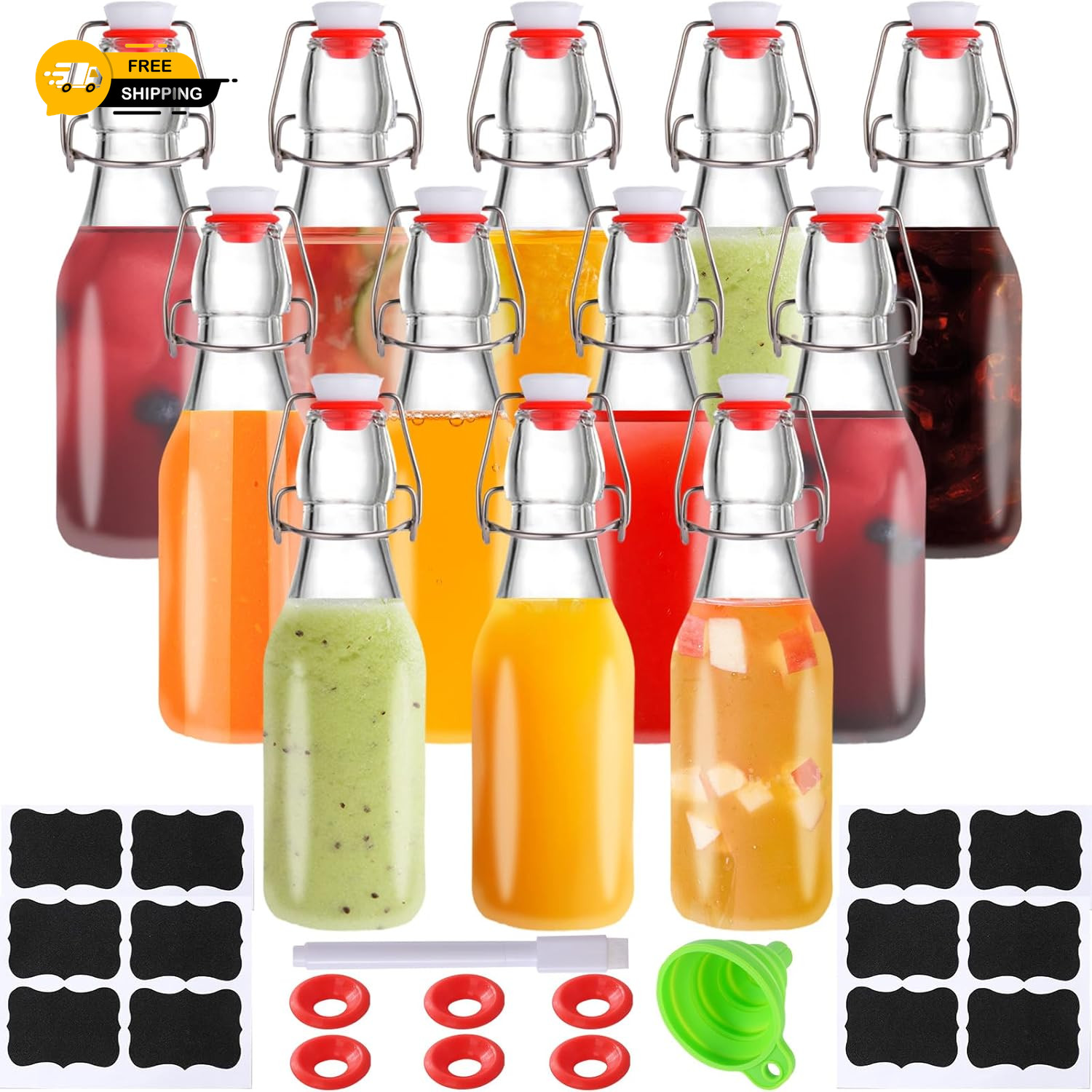 8.5oz Swing Top Glass Bottles With Airtight