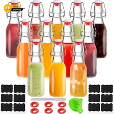 12 Pack 8.5Oz Flip Top Glass Bottles 8.5Oz Swing Top Glass Bottles with Airtight