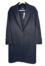 Theory L Large Easy One Button Womens Coat Mink Brown Winsome 2 Overcoat $795