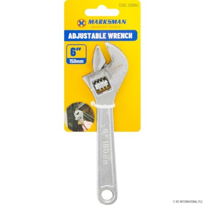 6 Zoll verstellbarer Schraubenschlüssel SILBER Schraubenschlüssel gesenkgeschmiedet UK metrische Skala 150 mm Zum Selbermachen Pflaume