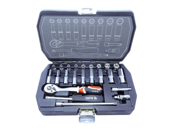 Ratschenkasten 1/4 Zoll Knarrenkasten SteckschlüSsel Set KFZ Werkzeug Koffer-image