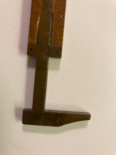 Vintage Stanley No. 36 Folding Ruler with Caliper Boxwood Brass rough condition - Picture 4 of 8