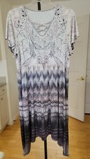 Women's Boho Short Sleeve Crossfront Shirt Dress. Sz M. See Measurement. New 