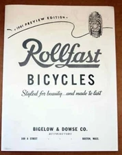 classic 1941 Rollfast Bicycle CATALOG copy antique bike