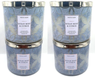 BATH AND BODY WORKS OCEAN MIST & CITRUS 3-WICK CANDLE 14.5 OZ (SET