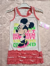 Vestitino estivo bimba 2 anni Minnie bianco e rosaCon fiocchetto dietro