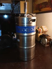 Beer Keg with attached Pump Tapper Grupo Modelo Pacifico Label