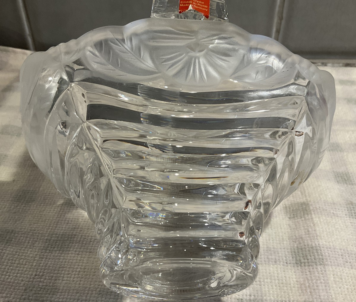 SCHONBORNER BLEIKRISTALL 菓子器　ドイツ製　24v.H Vintage German Bleikristall Hand Cut 24% Lead Crystal