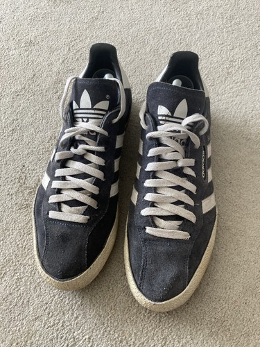 Mens Older Boys Adidas Samba Trainers Shoes Size 9 EU 43.5 White Blue - Picture 4 of 9