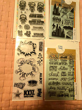 Lot de timbres super héros MFT Paper Smooches, fond argot bande dessinée