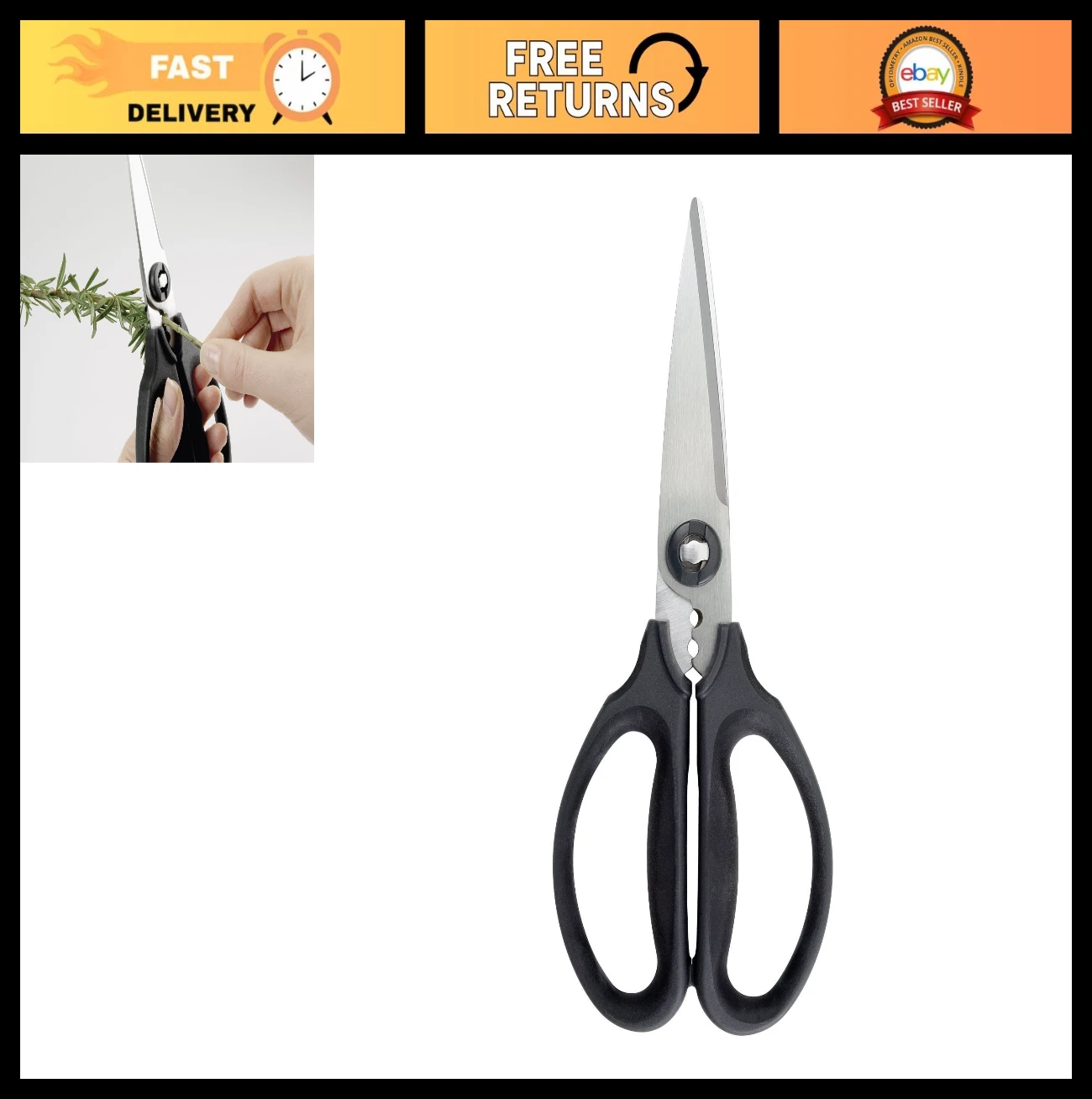Multi-Purpose Kitchen & Herb Scissors - Heavy Duty, Sharp Blades, Easy Grip
Opens in a new window or