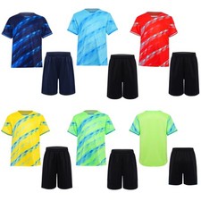 Kids Boys Outfit T-shirt Suit Fitness Set Volleyball Casual Training PE Class