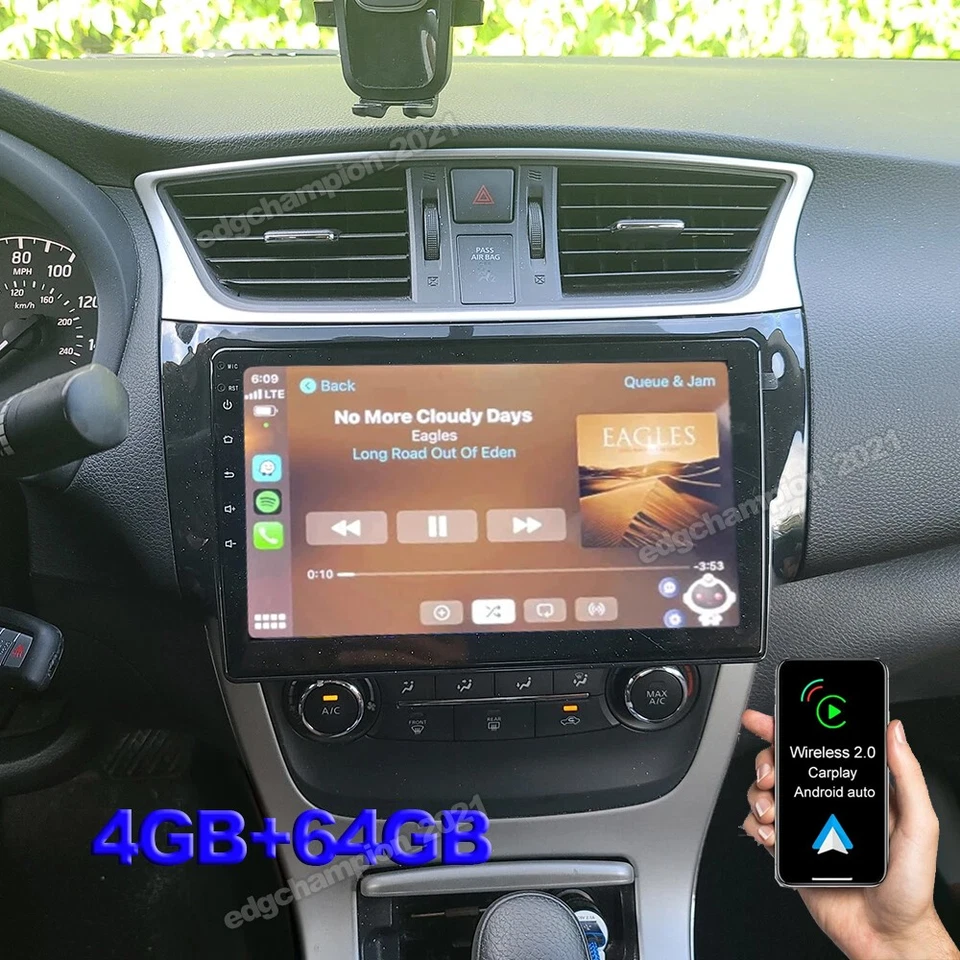 CARPLAY FOR NISSAN SENTRA SYLPHY 2013-17 CAR STEREO RADIO 10.1'' ANDROID 13 GPS - Image 4 of 4