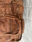 Brown Genuine Leather Duffle bag for men 22" by 10.5" by 10.5" clean & no smell — photo 9
