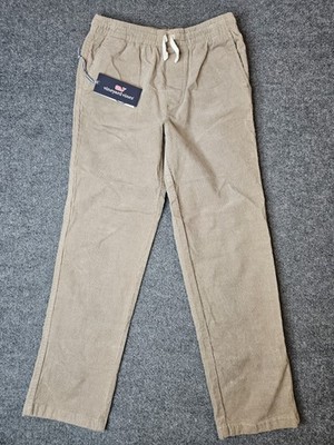 NWT Vineyard Vines Boys Drawstring Waist Corduroy Pants Tan Khaki Size 14 Preppy