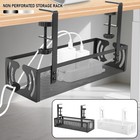 Carbon Steel Under Desk Wire Organizer Ample Space Table Cable Organizer sdrgB