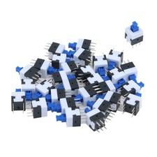30 Pcs Micro Push Button Switch, 6 Pin DPDT Self-Locking Power On/Off Latchin...