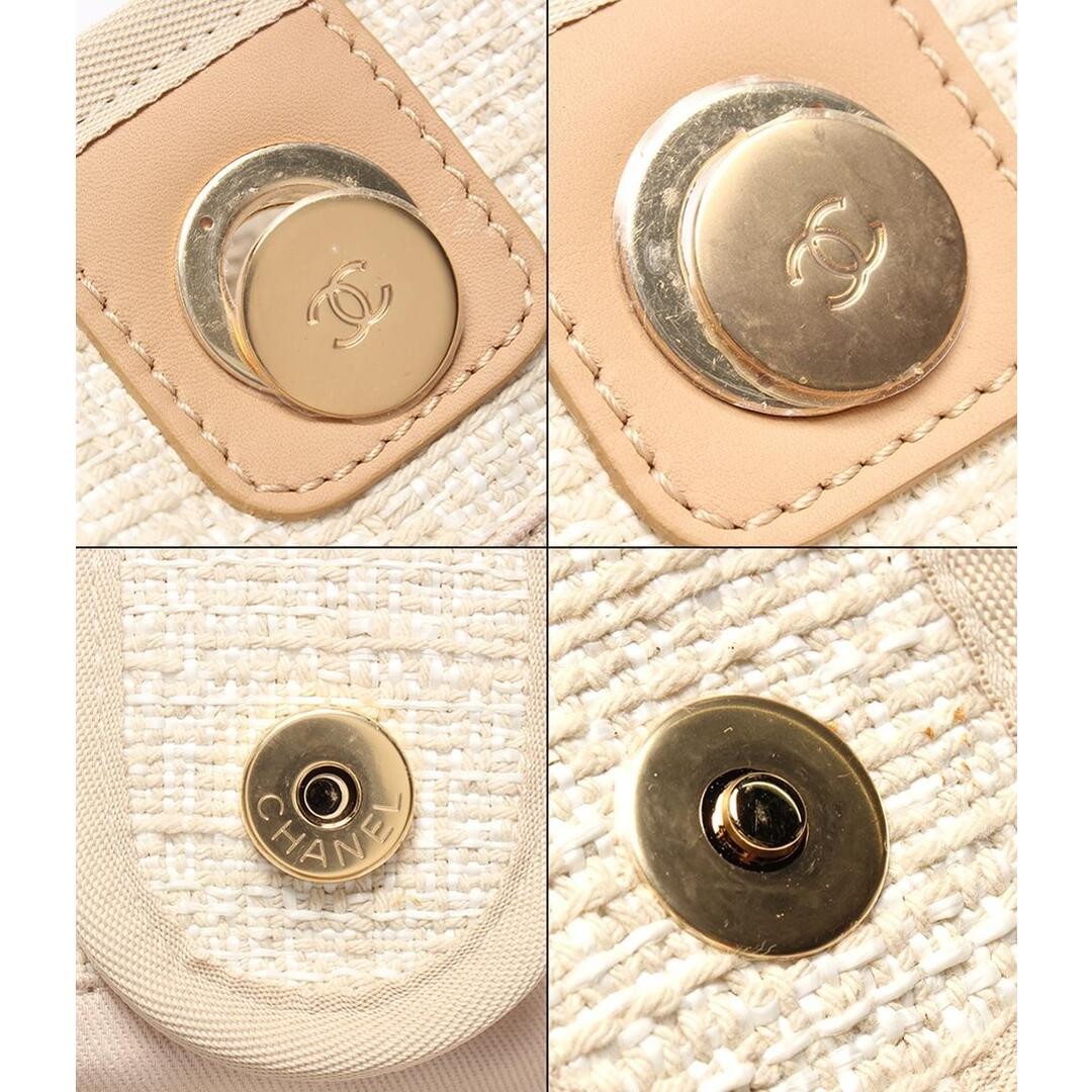 Chanel Tote Bag Shoulder Tweed Gold Hardware Deauville MM Ladies' ebd32d574094d thumbnail 7