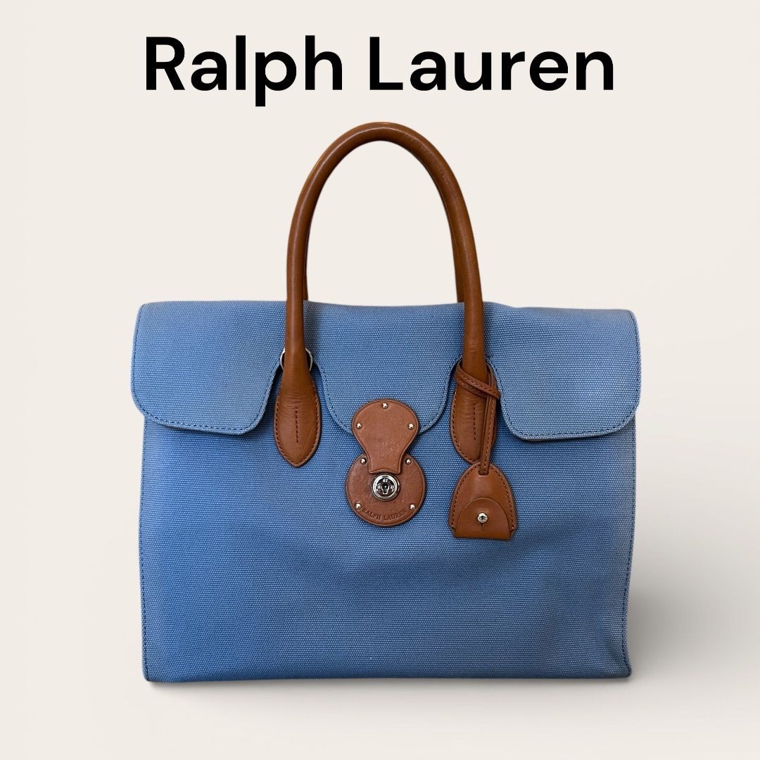 Ralph Lauren Ricky Handbag Shoulder Bag Canvas Leather with Key