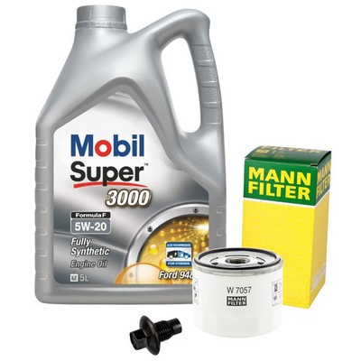 MANN-FILTER Ölfilter Schraube 5L MOBIL SUPER 5W20 3000 FORMULA für FOCUS IV 1.0