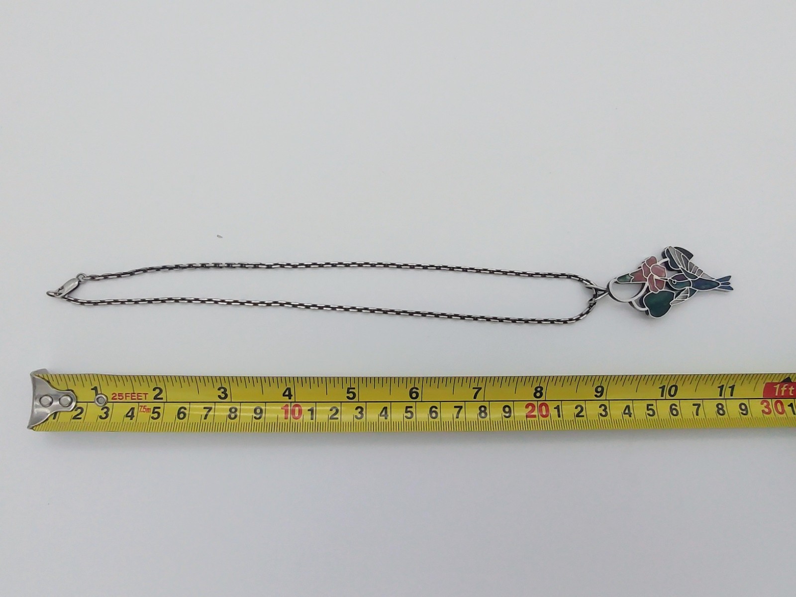 Vtg Sterl Silver Multi Stone Inlay Hummingbird Ri… - image 7