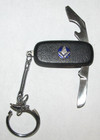 Vintage MASONIC Keychain Pocket Knife & Bottle Opener Folding Mason's Stainless — photo 1