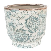Clayre & Eef - Blumentopf ÜBertopf Pflanztopf Floral BlüTen Ranken - Ca. 17X15