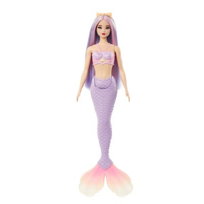 Barbie Meerjungfrau-Puppe mit fliederfarbenem Haar, Schwanzflosse in Violett und
