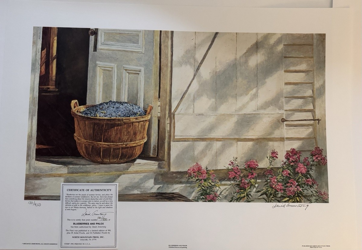 David Armstrong “Blueberries And Phlox” Pencil signed by artist | eBay