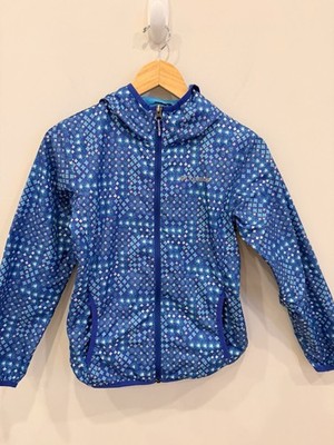 Columbia Omni Wick Jacket Girls Medium Blue Full Zip Lightweight Activewear