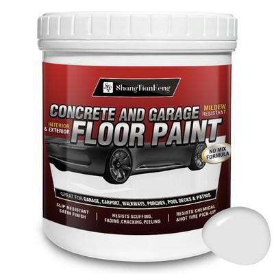 5 Gallon Professional Floor Paint Kit  White, 8001000 sq.ft  Acrylic Concrete...