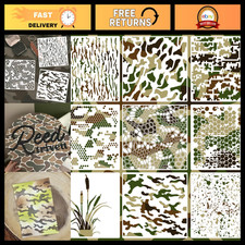 Camo Spray Paint Stencils - 12 Inch Camouflage Design for DIY Projects